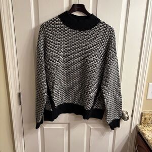 LOFT Black and White Women's Crewneck Sweater XL